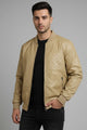 Hexagon Printing Imported Light Weight Jacket In Khaki
