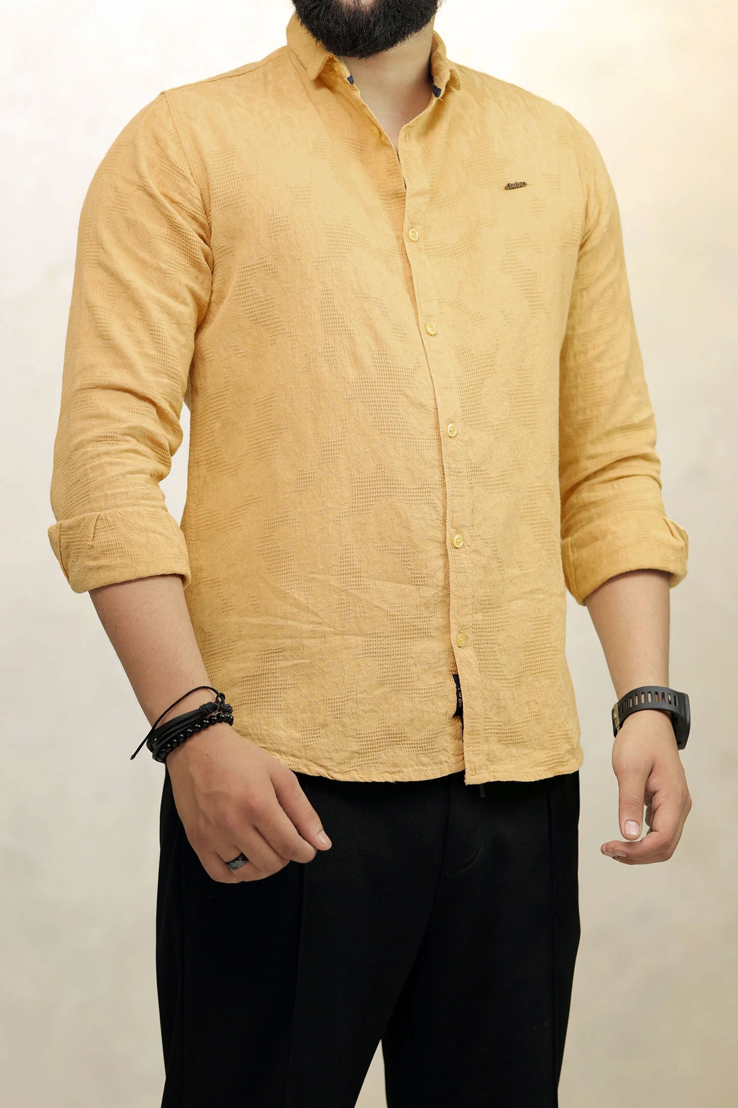 Turbo Vintage Patterend Long Sleeve Cotton Casual Shirt
