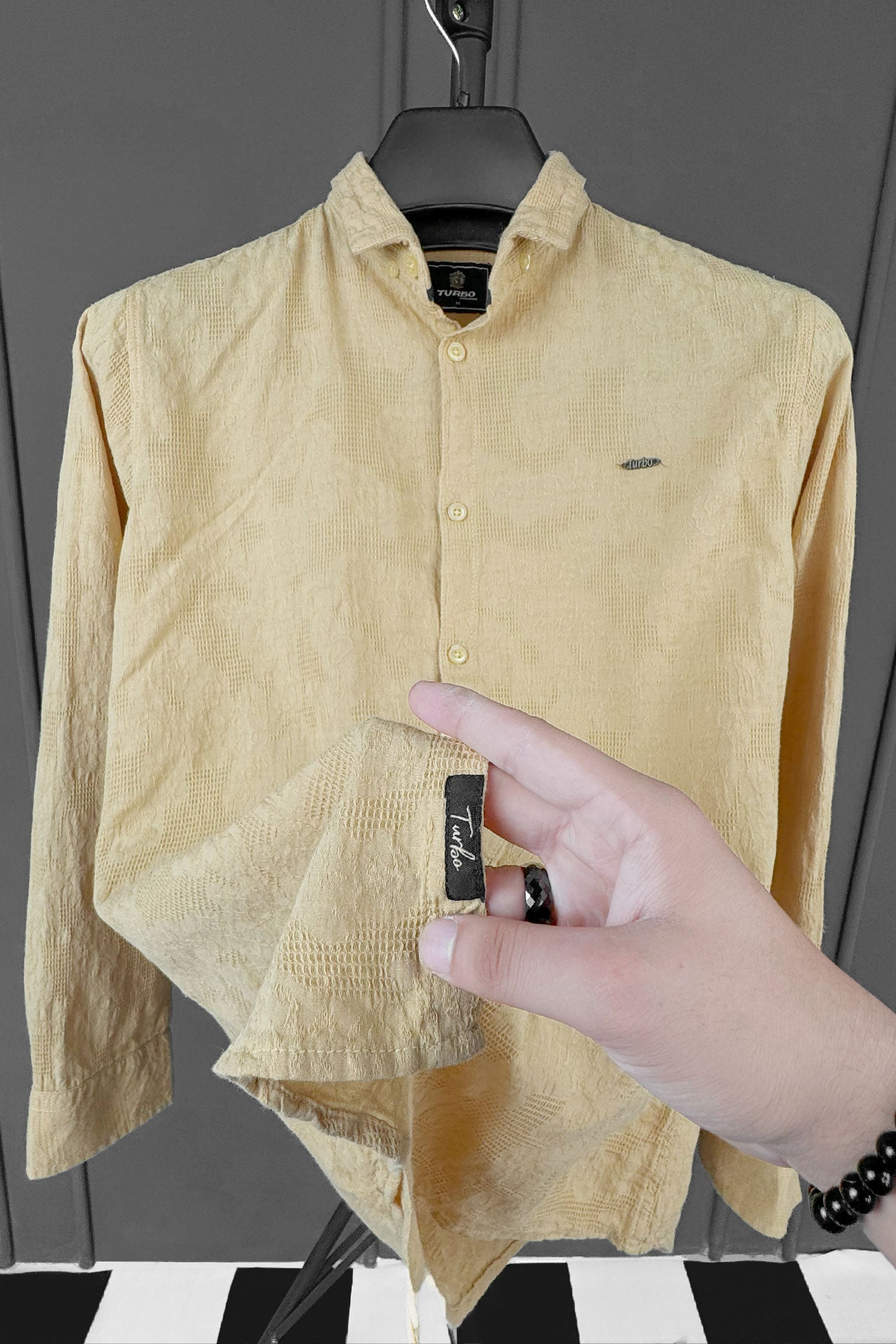 Turbo Vintage Patterend Long Sleeve Cotton Casual Shirt