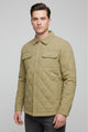 Regular Fit Self Design Imported Light Weight Jacket In Khaki