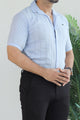 Turbo Endless Cool Embossed Casual Shirt In Light Blue