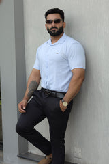 Turbo Endless Cool Embossed Casual Shirt In Light Blue