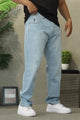 Turbo Straight-Leg Fit Denim Jean In Light Blue