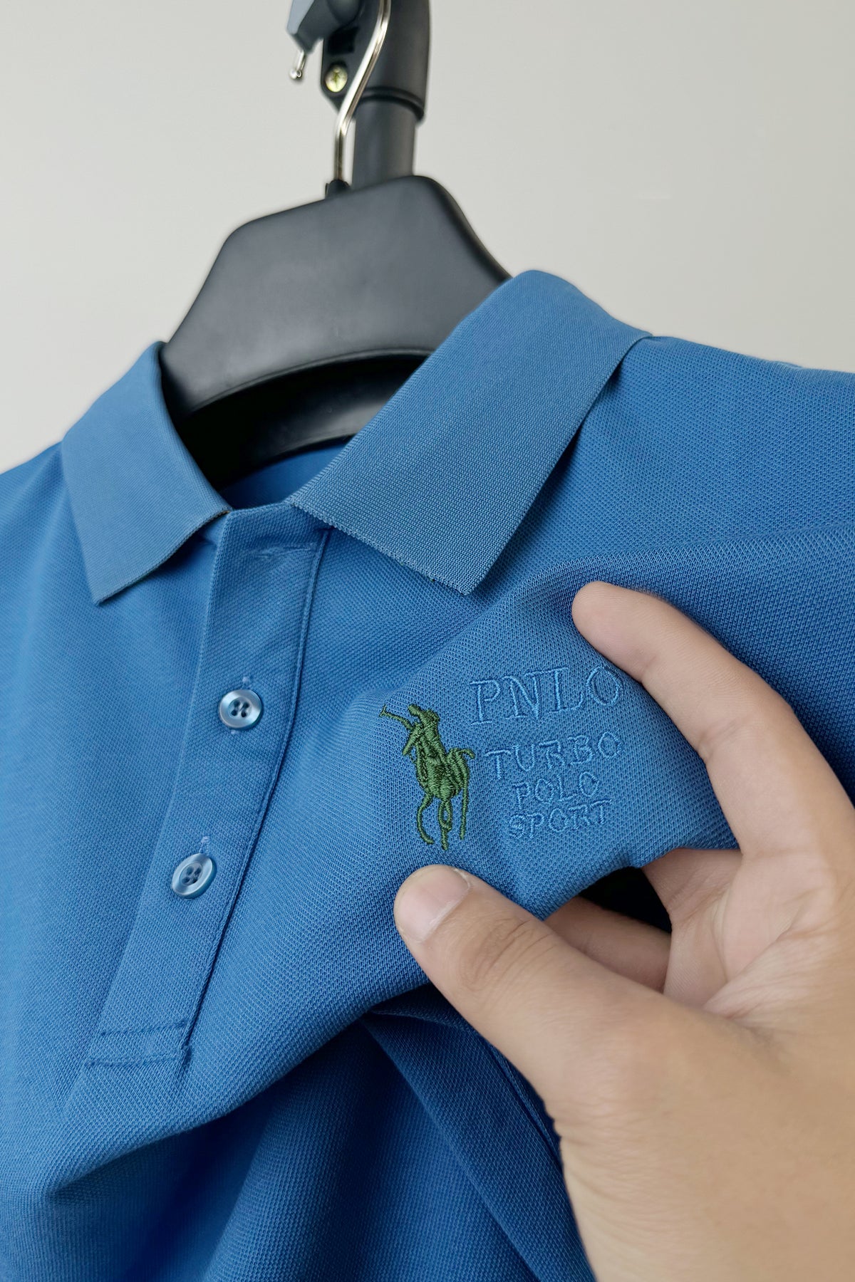 Turbo Polo Collar Tipping Men's Polo Shirt In Light Blue