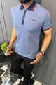 Turbo Record Zip Collar-Block Men's Polo Shirt