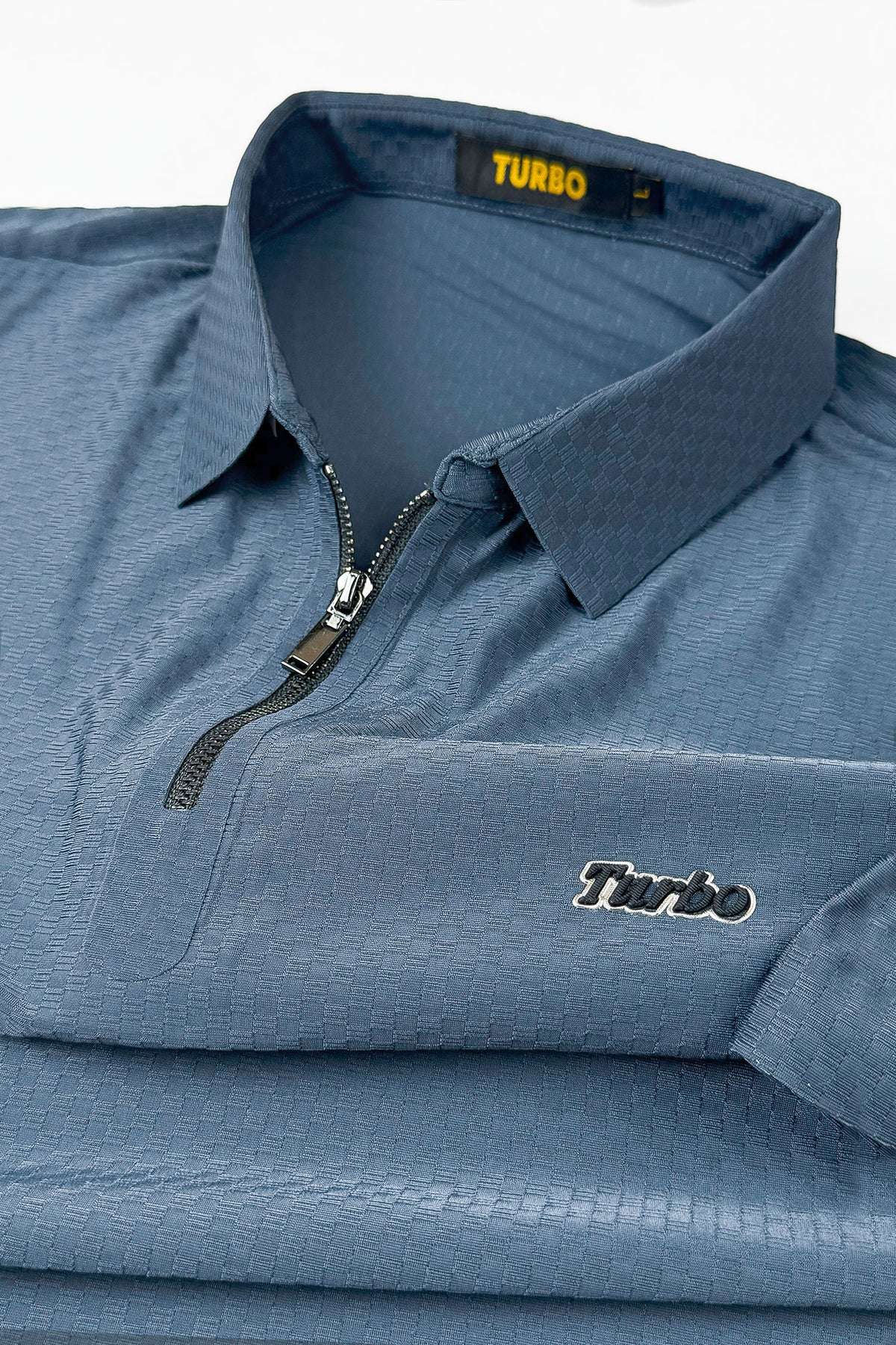 Turbo Abstract Symmetry Zip-Collar Men's Polo Shirt