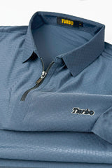 Turbo Abstract Symmetry Zip-Collar Men's Polo Shirt