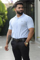 Turbo Endless Cool Embossed Casual Shirt In Light Blue