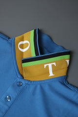 Turbo Polo Collar Tipping Men's Polo Shirt In Light Blue