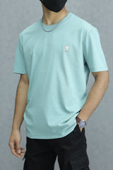 Royall Man Imported Round Neck T-Shirt in Light Blue