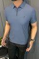 Turbo Elite Weave Textured Zipper Men's Polo Shirt