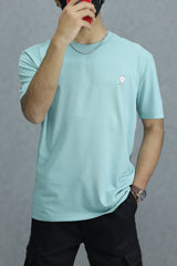 Royall Man Imported Round Neck T-Shirt in Light Blue