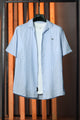 Turbo Endless Cool Embossed Casual Shirt In Light Blue