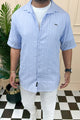 Turbo Endless Cool Embossed Casual Shirt In Light Blue