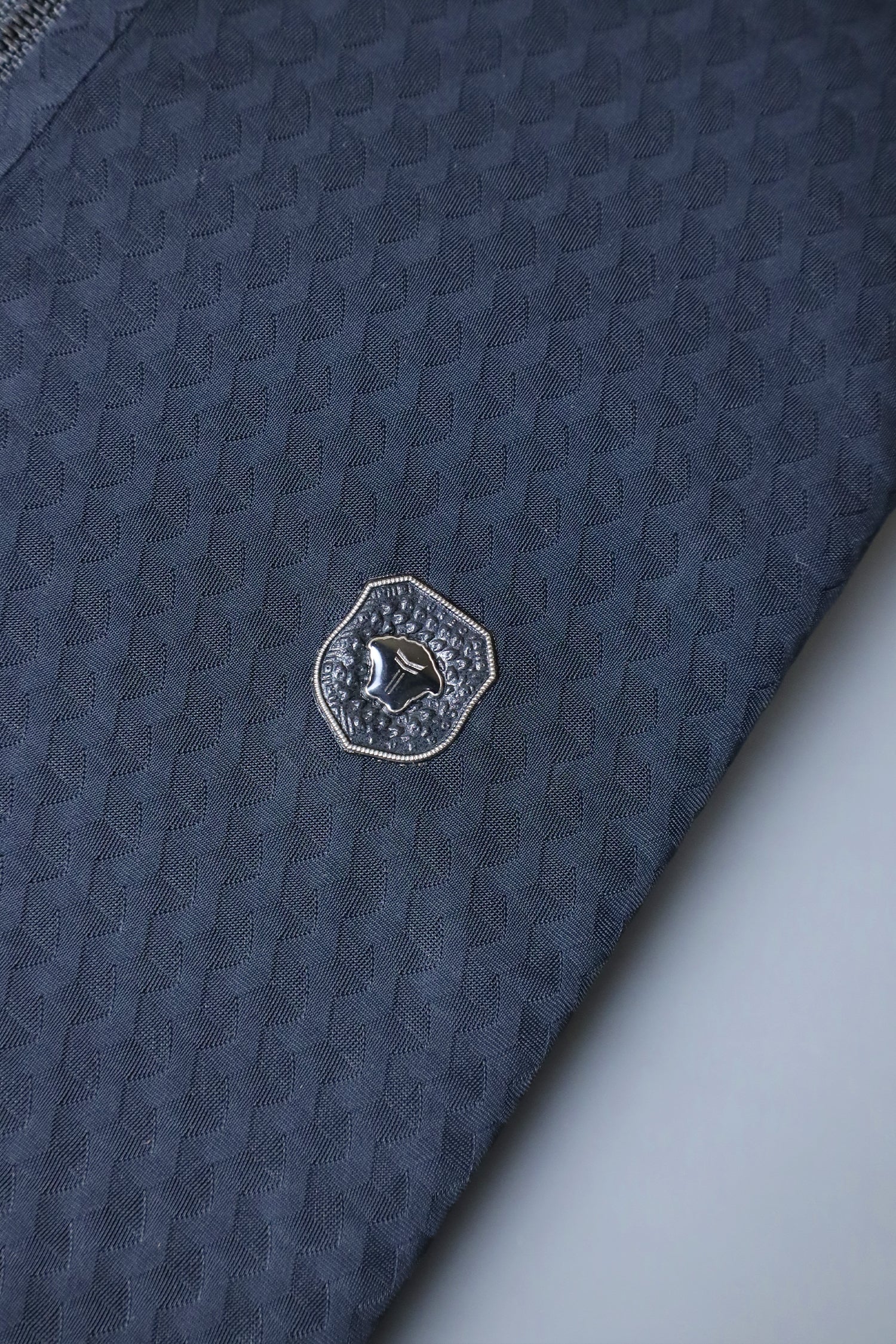 Turbo Tri-Angle Pattern Zip-Collar Men's Polo Shirt