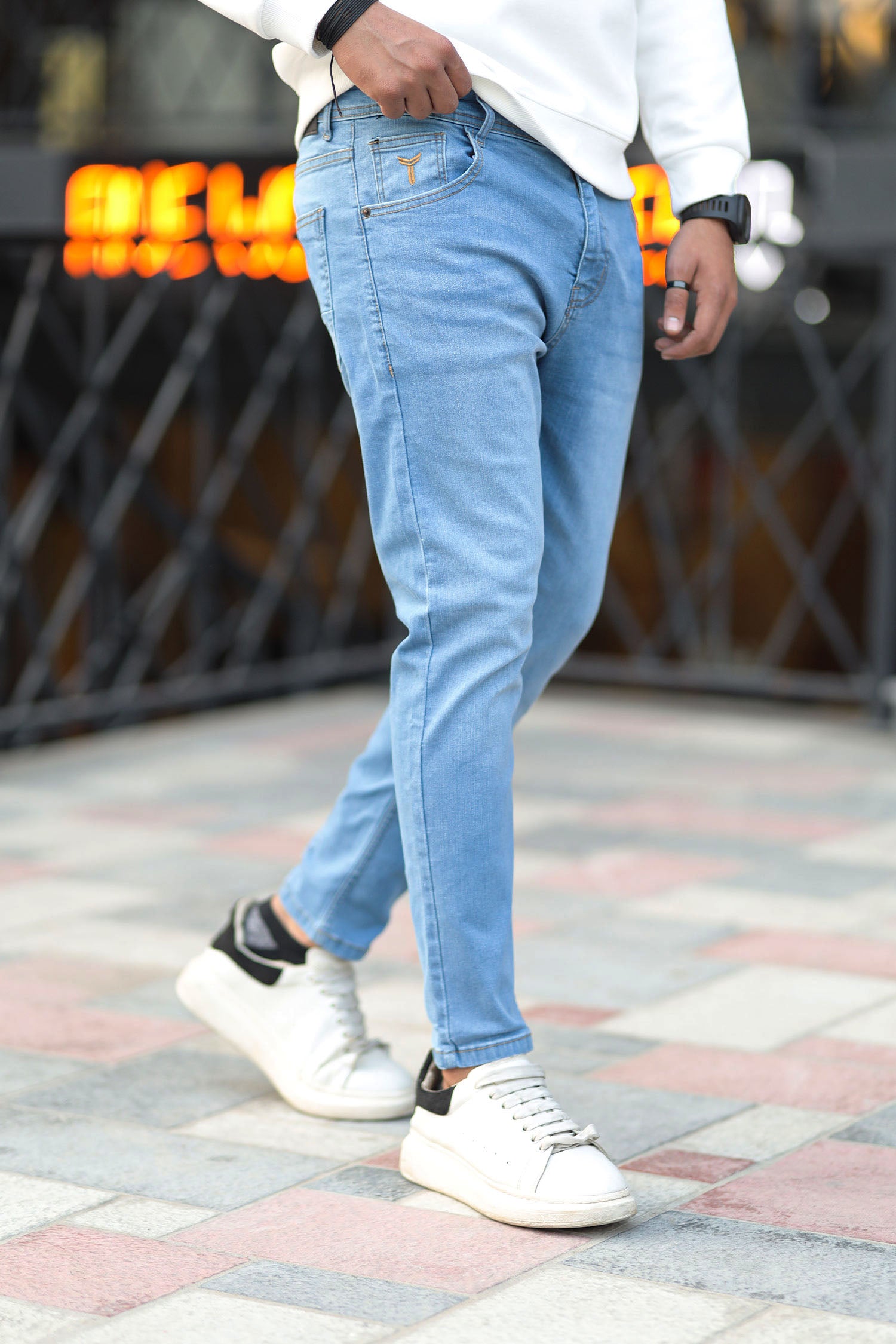 Revive All Turbo Ankle Fit Jeans In Light Blue