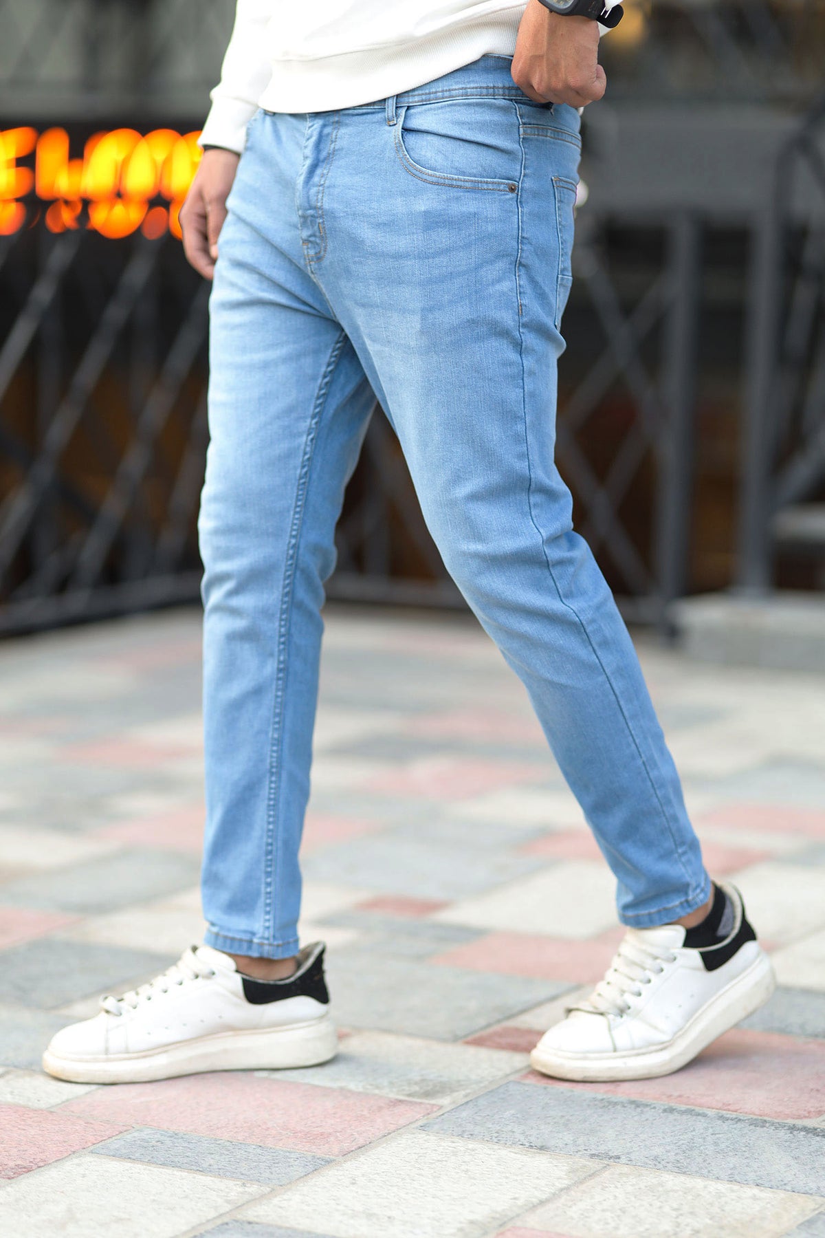 Revive All Turbo Ankle Fit Jeans In Light Blue