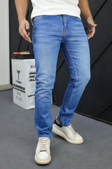 Slim Fit Light Faded Turbo Jeans In Light Blue