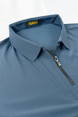 Turbo Abstract Symmetry Zip-Collar Men's Polo Shirt