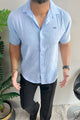Turbo Artistic Touch Comfort Casual Shirt In Light Blue