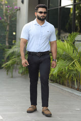 Turbo Endless Cool Embossed Casual Shirt In Light Blue