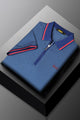 Turbo Record Zip Collar-Block Men's Polo Shirt In Light Blue