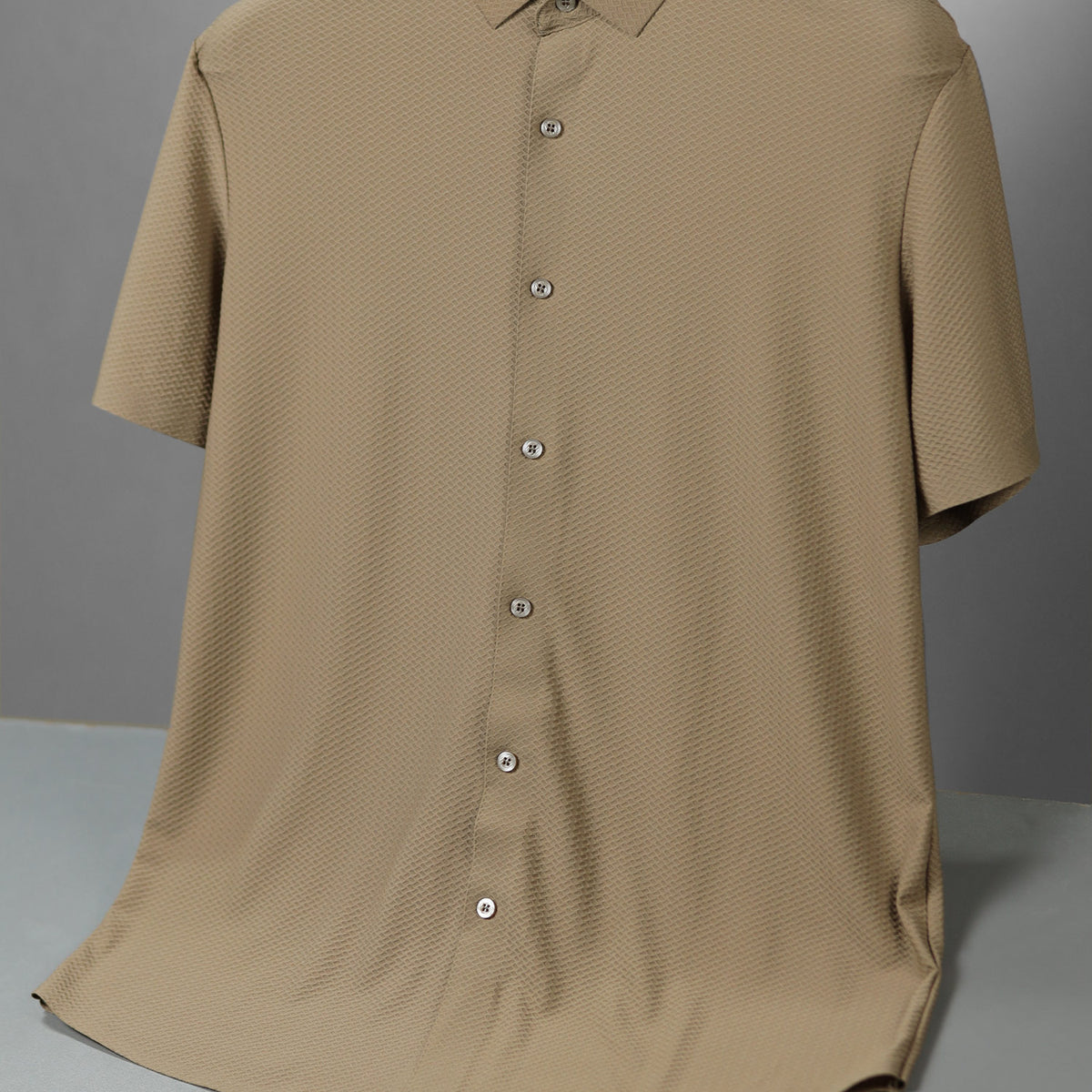 Men's Cuban Texture Silk Casual Shirt In Light Brown – Turbo Brands Factory