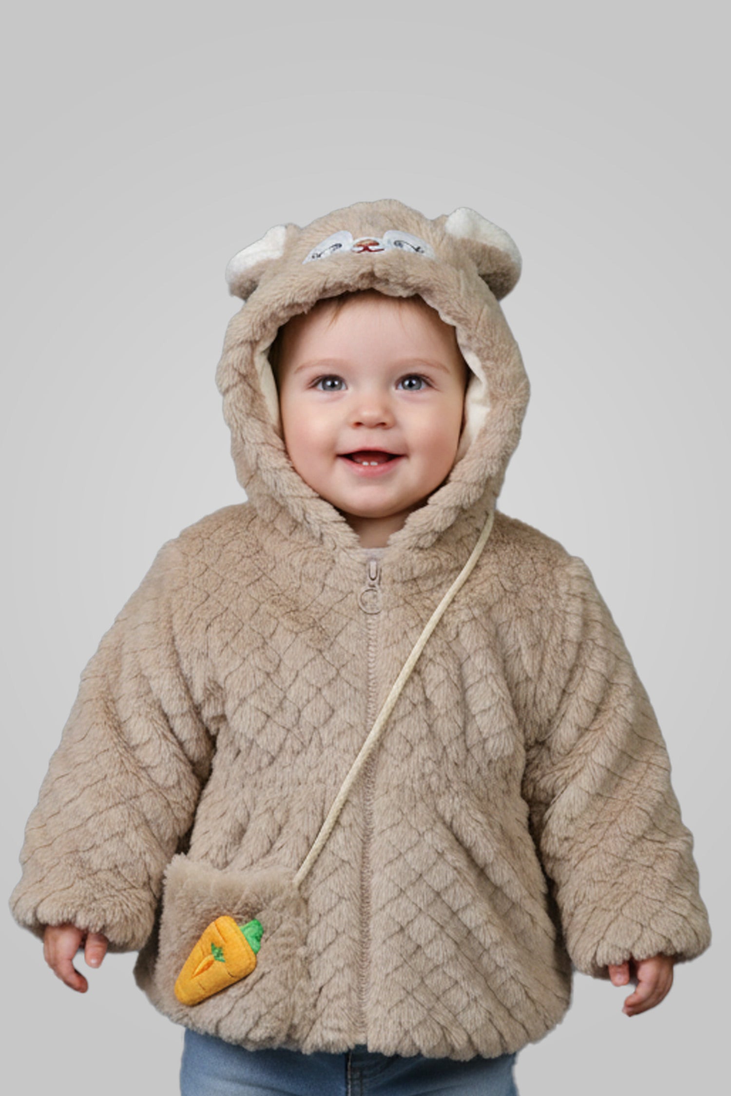 Rabbit Hood Style Girls Puffer Jacket