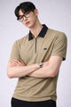Turbo Quarter Zipper Design Polo Men's T-Shirt