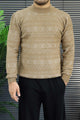 Aesthetic Geometric Patterned  Imported Round Neck Rabbit Wool Men's Sweater