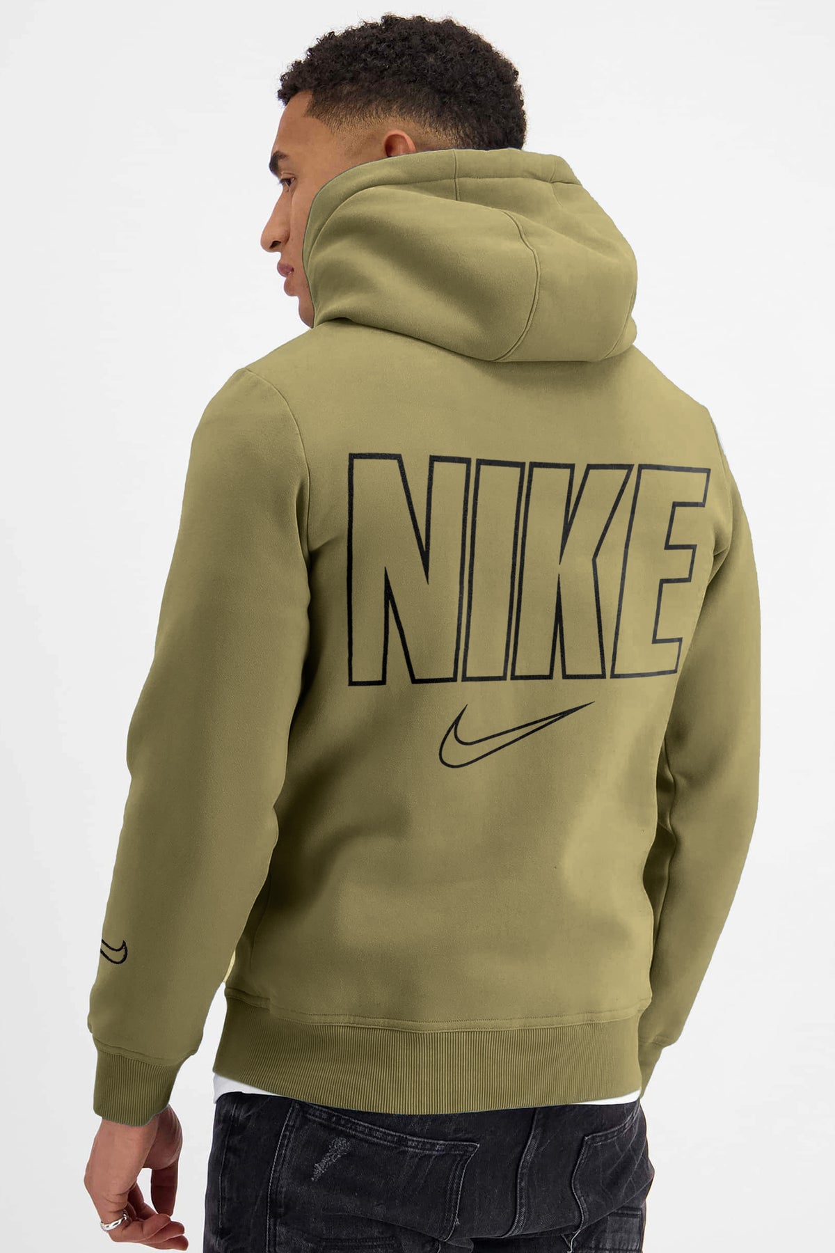 Nke Signature Slogan Fleece Hoodie In Light Brown