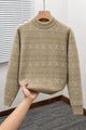Aesthetic Geometric Patterned  Imported Round Neck Rabbit Wool Men's Sweater