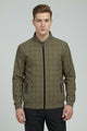 Square Pattern Lines Imported Light Weight Jacket In Light Brown