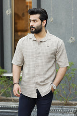 Fashion Stitched Checkered Printed Casual Shirt
