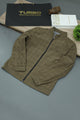 Square Pattern Lines Imported Light Weight Jacket In Light Brown