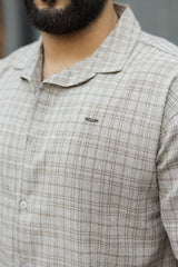 Fashion Stitched Checkered Printed Casual Shirt