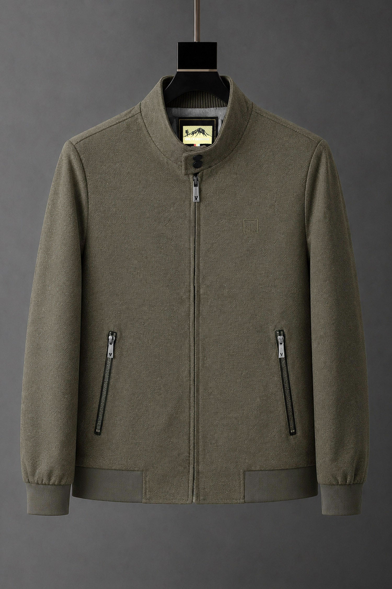 Turbo Mock Neck Style Imp Men's Wool Jacket In Light Brown
