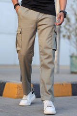 Turbo Loose Bottom Cargo Trouser In Light Brown