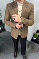 Turbo Chevron Rough Textured Imported Men Blazer In Light Brwon