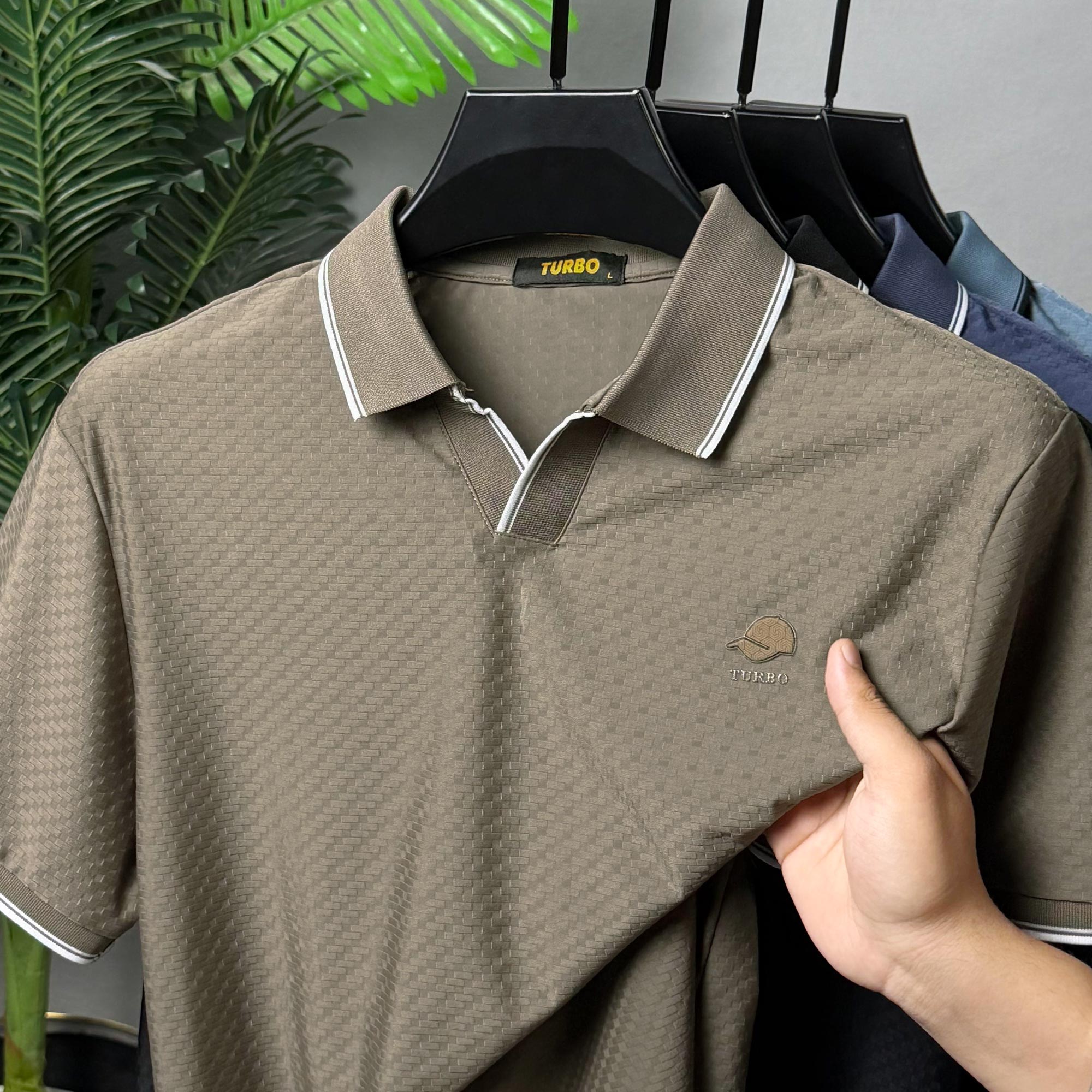 Turbo Distinctive V-Neck Collar Polo T-Shirt