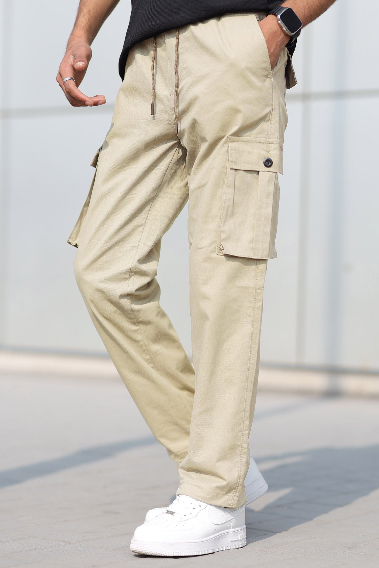 Turbo Loose Bottom Cargo Trouser In Light Chocolate