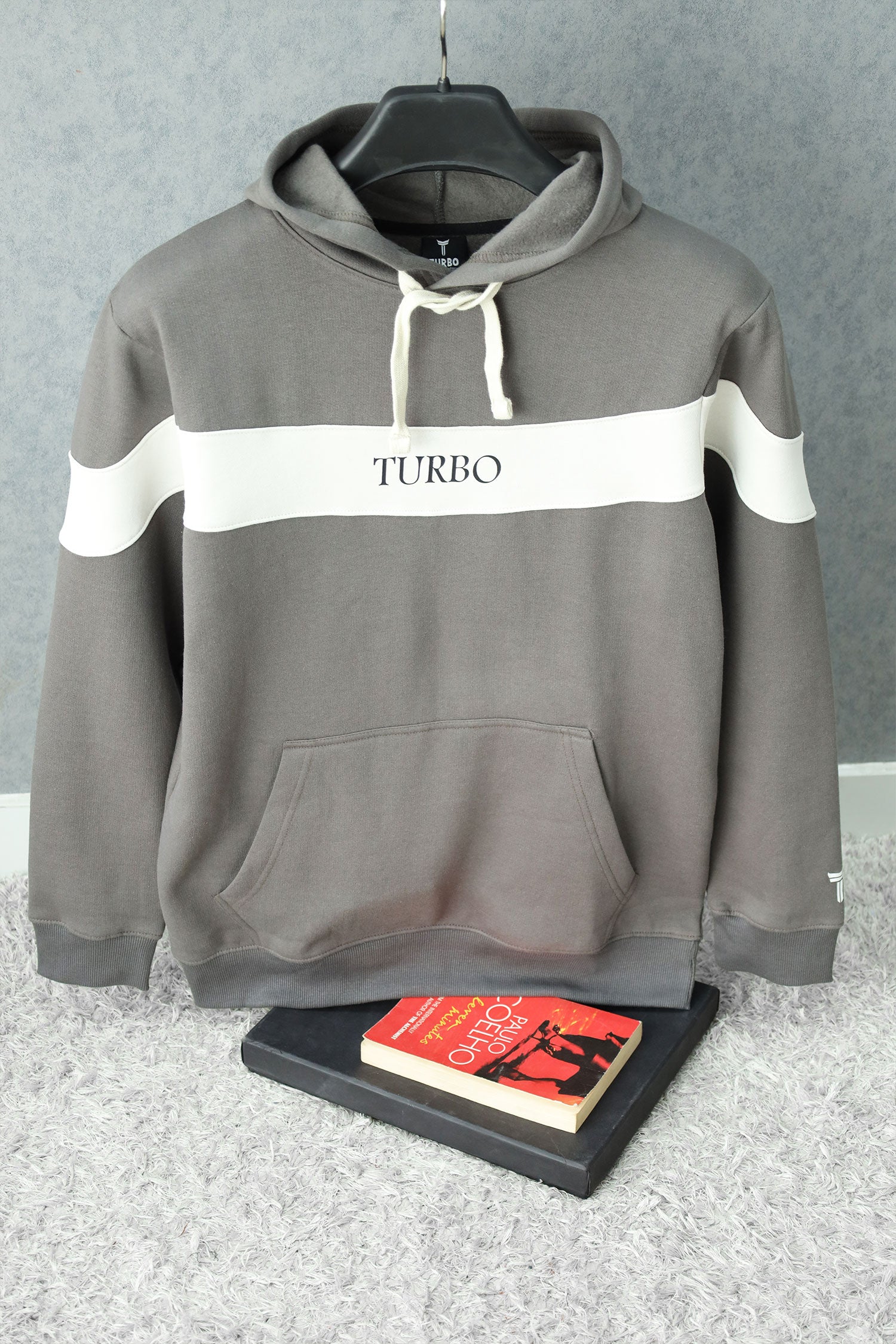 Turbo Panel Typography Fleece Hoodie