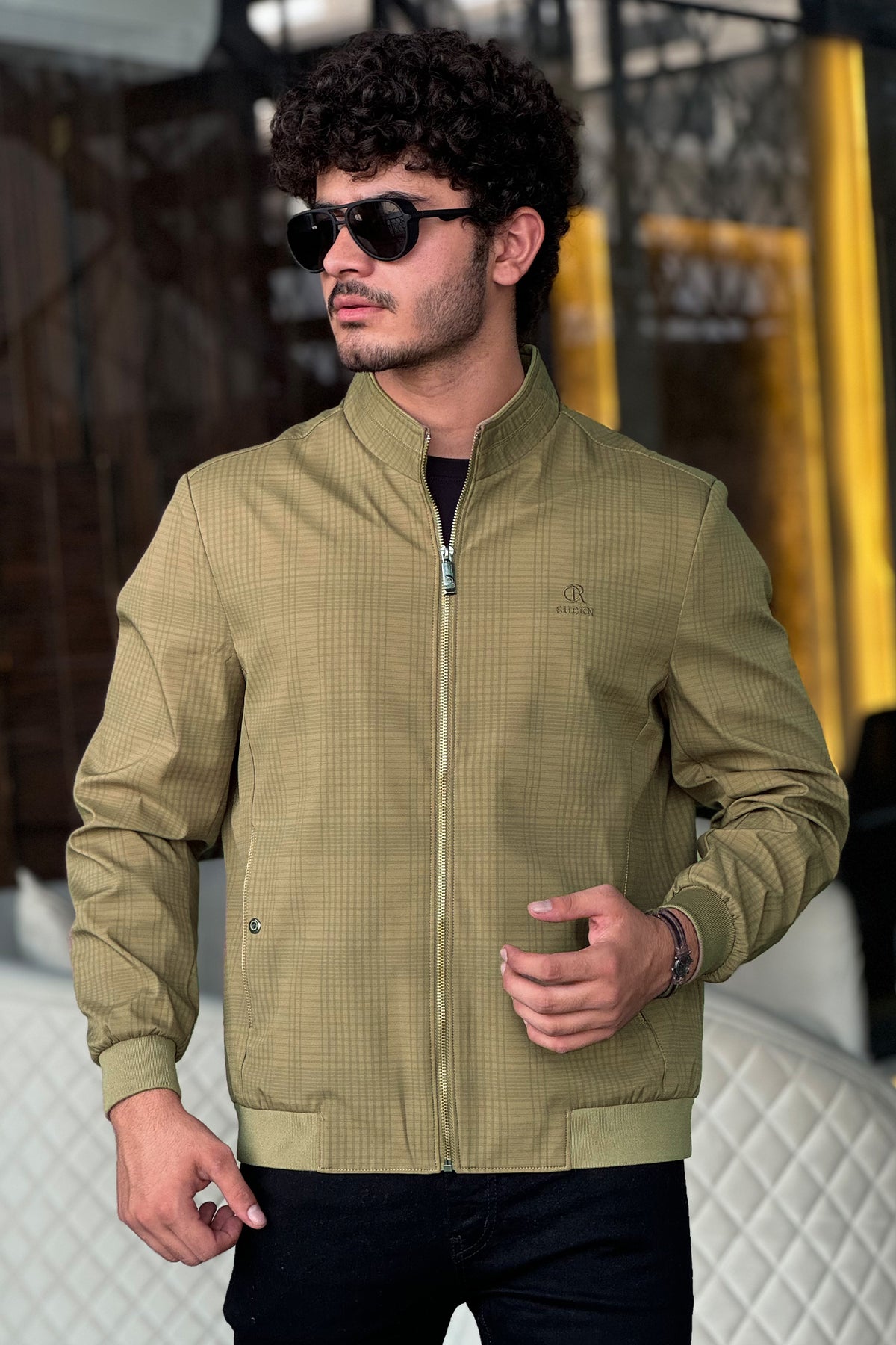 Authentic ColorBlock Men's Imported Light Weight Jacket In Light Camel