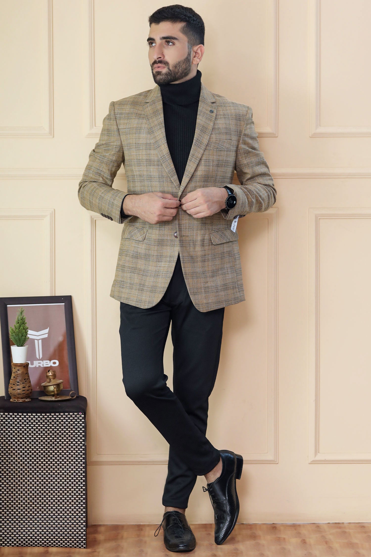 Classic Rich Ember Tone Mens Casual Blazer