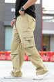 Men's Classic Casual Baggy Cargo Trouser In Light Camel