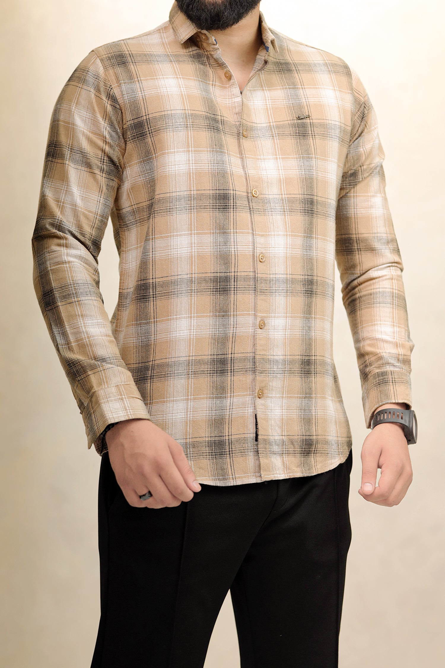 Turbo Tribe Premium Flannel Long Sleeve Cotton Casual Shirt