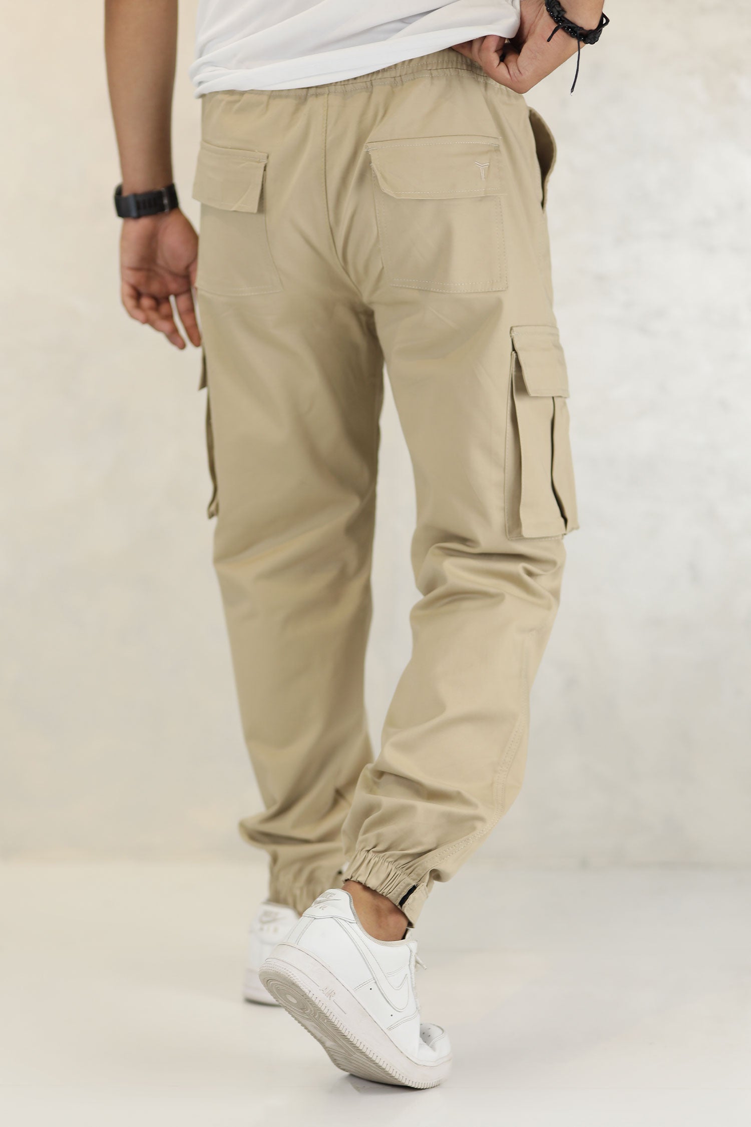 Turbo Vintage Grip Signature Imp Cotton Cargo Trouser In Light Camel
