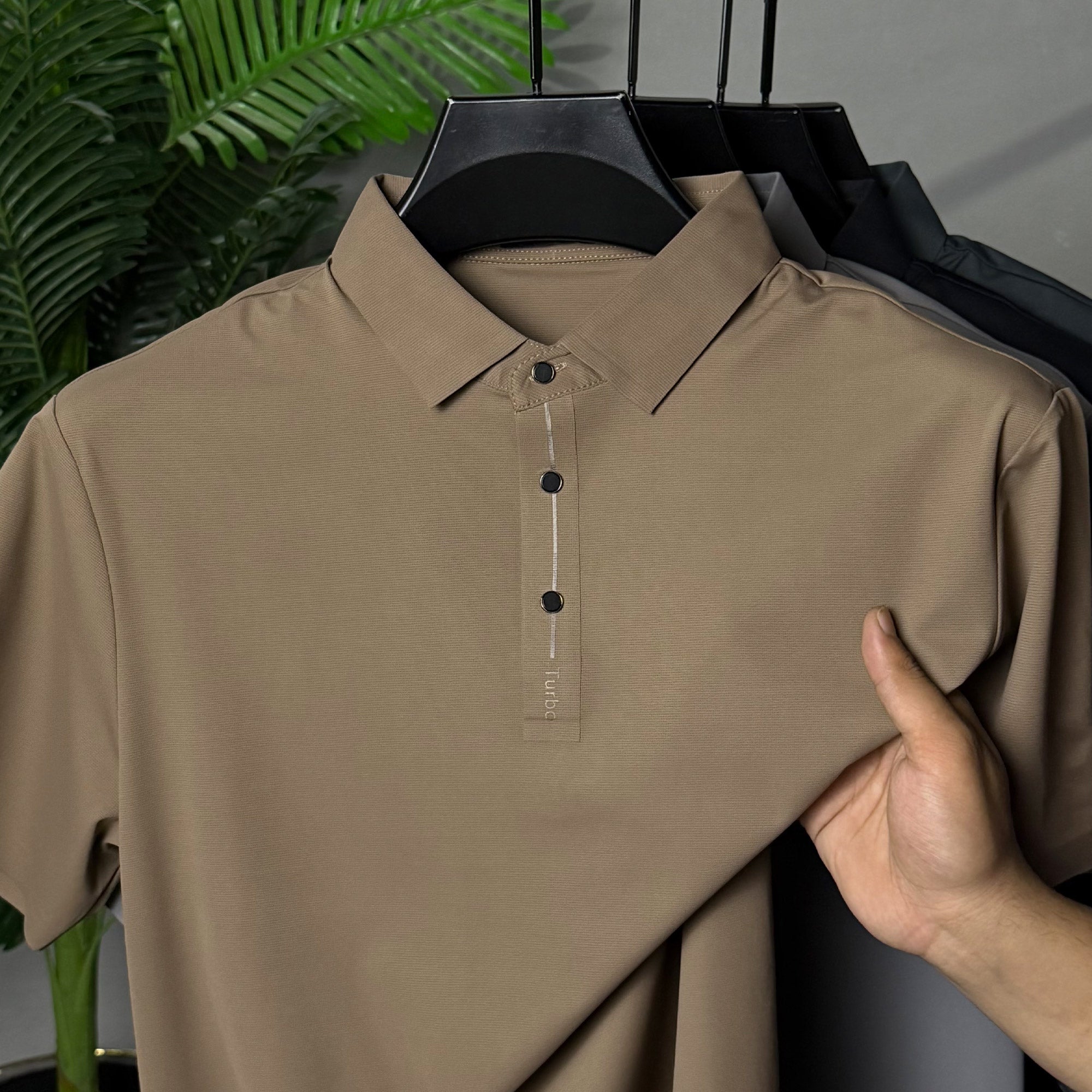 Turbo Button-Up Placket Men's Polo T-Shirt
