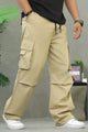 Men's Classic Casual Baggy Cargo Trouser In Light Camel