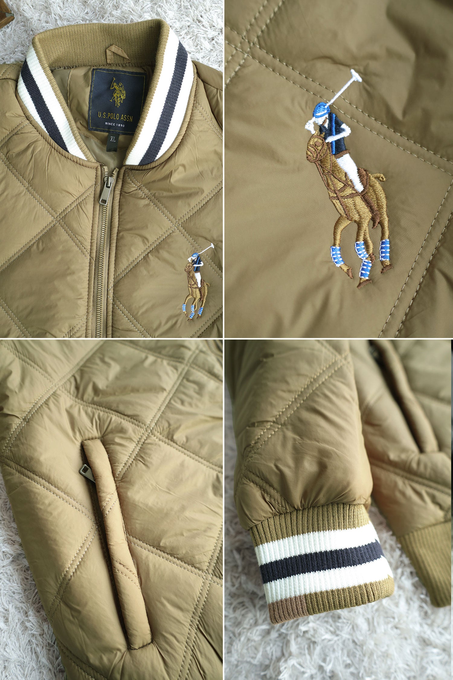 Rph Lren Polo Rib Collar Imported Puffer Jacket